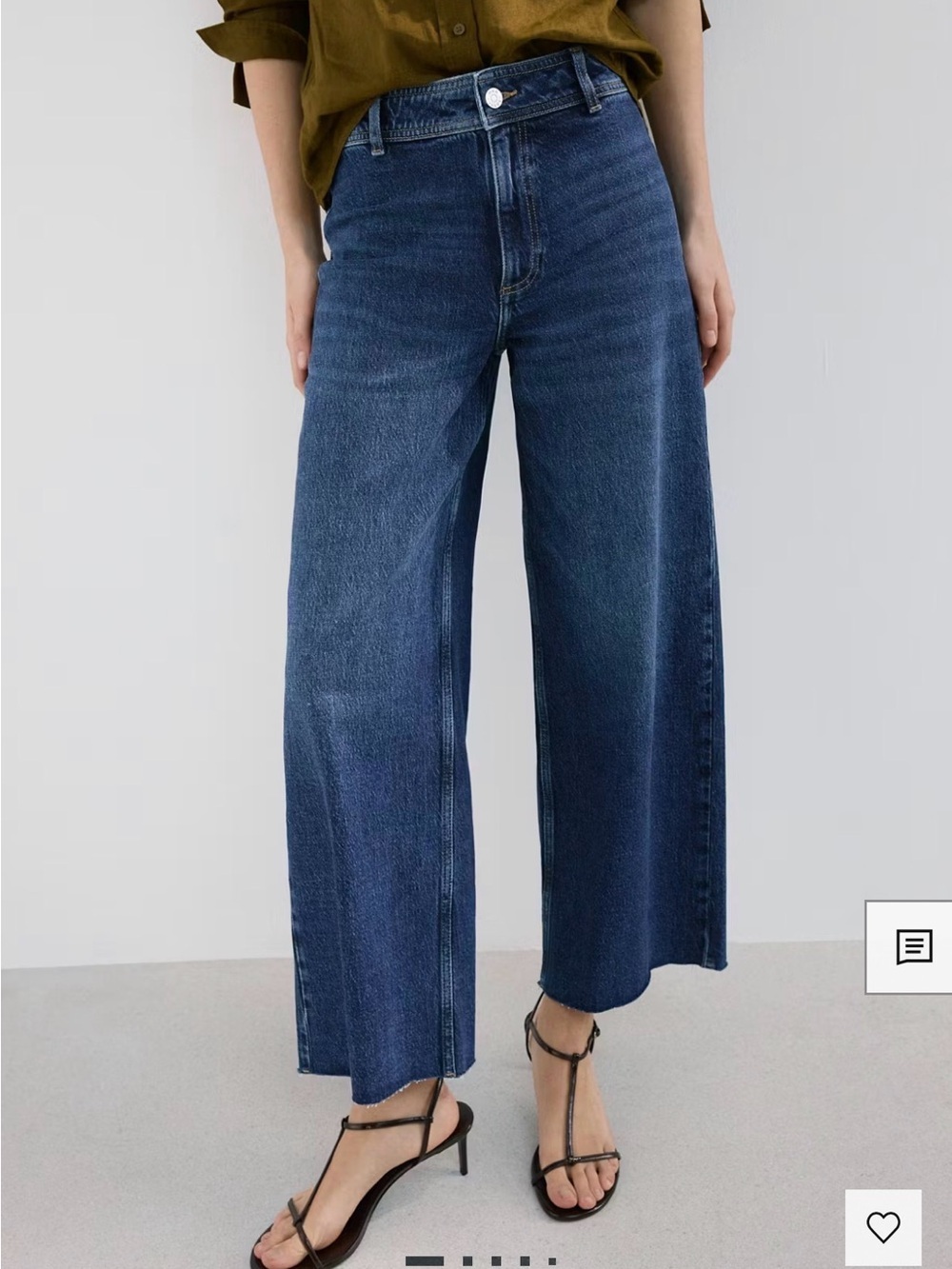 Mango Dark Blue Wide-Leg High-Rise Jeans